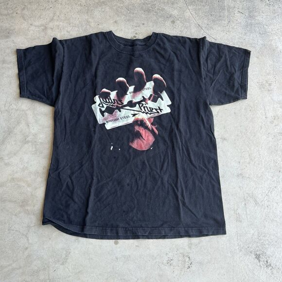 Judas Priest Shirt British Steel Crew Neck Concert Shirt Band Tee Black XXL - Picture 1 of 1